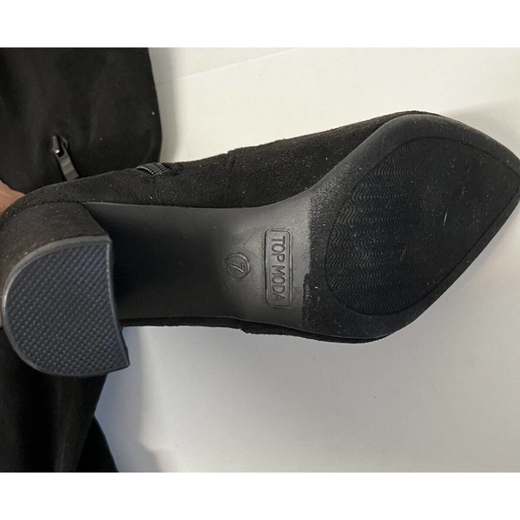 Top Moda Black Suede Over the Knees Boots Sz 7 M Black NEW - Picture 6 of 11